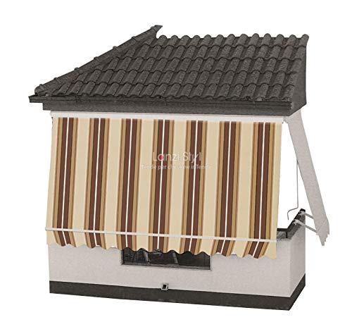MOSCHITELLA Toldo de caída con cajón y braguetas tejidos Tempotex (marrones) - Medidas L 260 x 260 H Cover