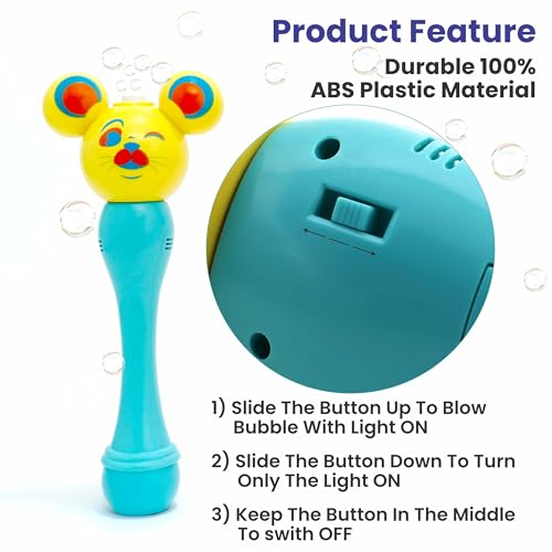 Image of Aditi Toys Cat Face Bubble Machine Toy for Kids, Automatic Bubble Blower with Light, Bubble Blast Includes 100ml Bubble Solution, Outdoor & Indoor Play for Boys Girls, Above 3+ Age (Blue)