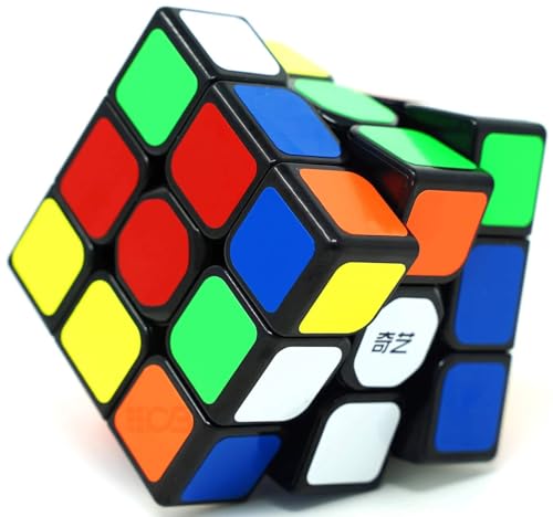 Image of Hawkister QiYi Sailing W 3x3 Cube Black Sticker | 3x3x3 MoFangGe Speedcube with Rounded Center Caps | Durable High-Tension Sticker Design, 56mm Smooth Turning Logic Puzzle for Beginners