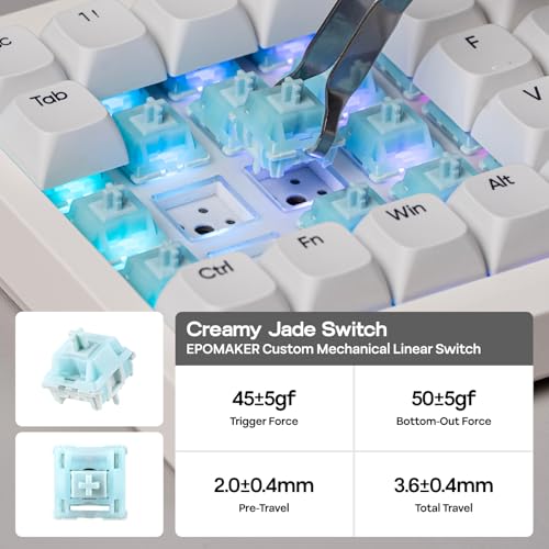 Image of EPOMAKER Hack70 Planck Mechanical Keyboard with VIA Custom, 2.4Ghz /BT /Wired, Gasket, Hot-Swap, RGB, Dye-Sub PBT Keycap, 65% Ortholinear Layout Wireless Gaming Keyboard for Mac /Win