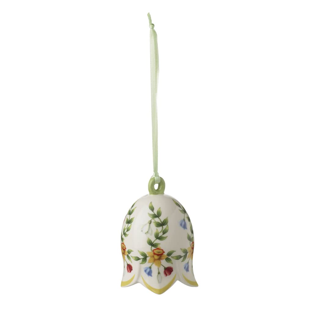 Villeroy & Boch New Flower Bells Glöckchen Tulpe, 8 cm, Porzellan, Grün/Gelb