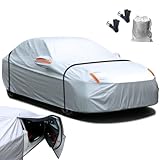 車 カバー 裏起毛 防水性アップ ボディカバー カーカバー 雪対策 耐強風自動車カバー 5層構造タイプ 通気性防水防塵防輻射紫外線 黄砂対策 弾力な防風ロープ 収納袋付き軽 SUV ワゴン セダン 各車対応 (SUV車L:485×190×185cm)