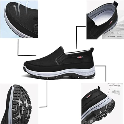 Auguscare Shoes Men, Orthowalkway Mens Shoes, Men's Arch Support Slip-On Canvas Loafers, Outdoor Mesh Breathable Non Slip Orthopedic Sneakers3
