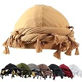 Odtrzi Turban for Men Adjustable Halo Silk Satin Lined Cap for Women Durag Twist Head Wraps Hat Elastic Pre Tie Beniee Tan