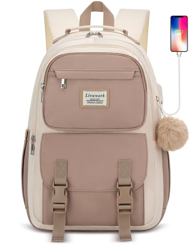 FIUAIE Backpack for School Teen Girls Bookbag: 15.6 Inch College