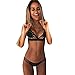 HIGOU Costume da bagno con reggiseno da donna, con motivo floreale, costume da bagno imbottito, Nero , M