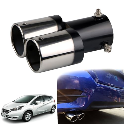 マフラー カッター 2本出し 日産ノート E12/HE12/NE12/SNE12型 2012年~2020年専用 車のテールパイプ カスタム 排気口 排気管 パーツ ステンレス鋼 塗装工程 防錆 防食 真っ直ぐな口 曲がった口 テールパイプ 排水穴付き 取り