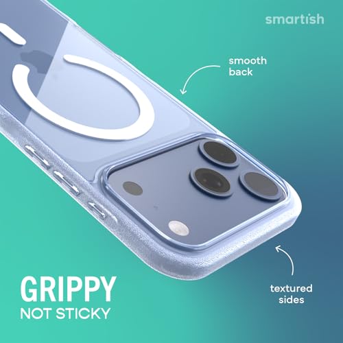 Image of Smartish iPhone 17 Pro Max MagSafe Clear Case - Gripmunk Magnetic Slim Case [Lightweight + Protective] Anti-Yellowing Thin Grip Clear Cover for Apple iPhone 17 Pro Max - Clearly Clear