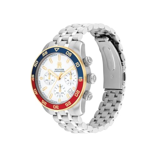 Image of Tommy Hilfiger Th85 Quartz Analog with White Dial Silver Stainless Steel Strap Watch for Men - TH1792184