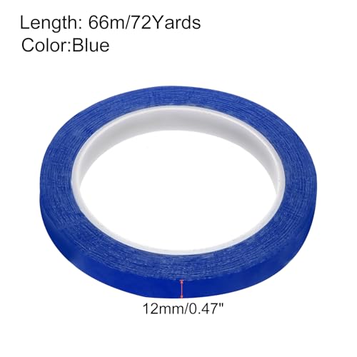Image of uxcell 1 Rolls Blue 0.47 Inch x 72 Yards Polyester Film Electrical Tape PET Tape High Temperature Heat Resistant Tape for Transformer Motor Wire 5S Positioning Logo,12mm x 66m