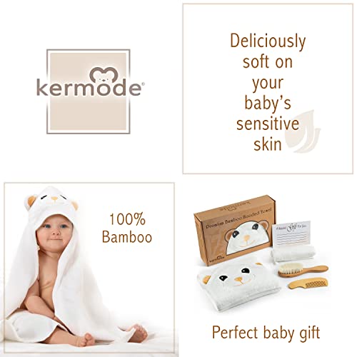 Baby Towels And Baby Washcloths Set – Ultra Soft Baby Bath Towel - Includes Towel, Washcloths, Wooden Comb & Soft Baby Brush – Organic Bamboo Baby Towel – Baby Bath Towels Hooded Set For Baby Present #TOP2