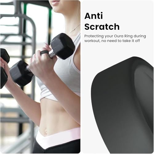 Image of 2-Pack Anti-Scratch Elastic Silicone Ring Case for Oura Ring Gen 3 /4, Samsung Galaxy Ring, RingConn, ULTRAHUMAN Ring AIR Smart Ring (2 Pcs, Black, S for 6 7 8 9 10)