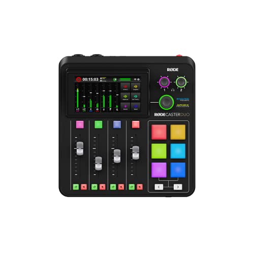 Image of RODE RODECaster Duo Compact All-in-One Audio Production Solution for Podcasting, Streaming, Music Production and Content Creation (Black)