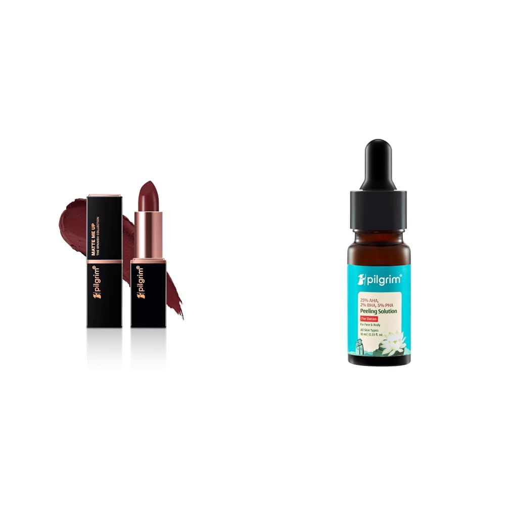 Pilgrim Matte Me Up Bullet Lipstick 4.2g & 25% AHA + 2% BHA + 5% PHA Peeling Solution For Tan Removal - 10ml-image-14