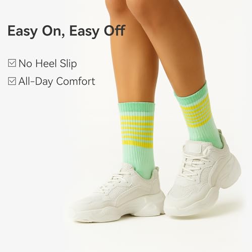 Image of Womens Crew Toe Sock, Colorful Cotton Toe Socks for women Arch Support, Casual Calf Running Five-Toe Design(3&6pairs)