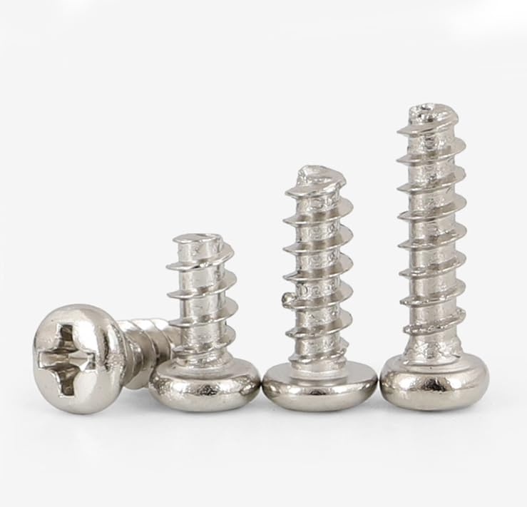 Generic 100Pcs M1 M1.2 M1.4 M1.5 M1.6 M1.7 Nickel-Plated Phillips Round Head Flat Tail self-Tapping Screw Cross recessed Tapping Bolts - (Size: M1x2.5mm (100Pcs))