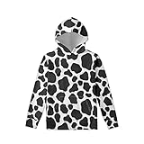 Xhuibop Girls Hoodies Teenager Ages 8-10 Cow Spot Print Unisex Hoodies Activewear Kids Sweatshirts B