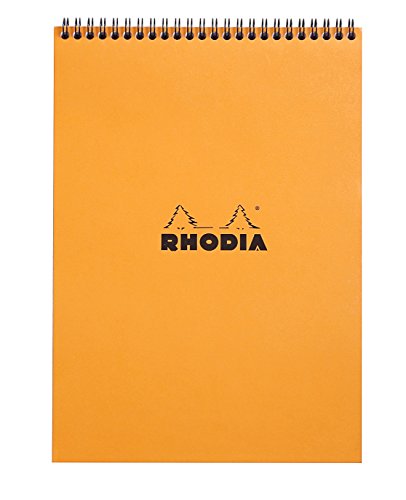 RHODIA 18500C - Notepad Bloc-Notes à Spirale (Reliure Intégrale) Orange - A4 21 x 29,7 cm - Petits Carreaux - 80 F Détachables - Papier Clairefontaine 80...