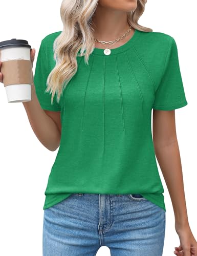 Zeagoo Damen Tshirt Rundhals Shirts Kurzarm T-Shirt Elegent T Shirt Sommer...
