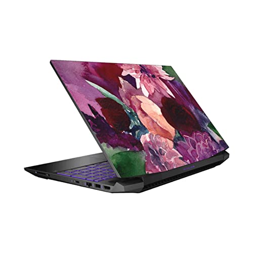 Peau vinyle HP Pavilion 15.6 durable et anti-bulle design Mai Autumn Dahlias floral