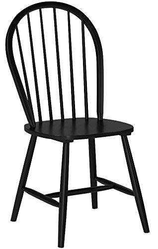 Christopher Knight Home 302241 Declan Farmhouse Cottage High Back Spindled Rubberwood Dining Chairs, 2-Pcs Set, Black