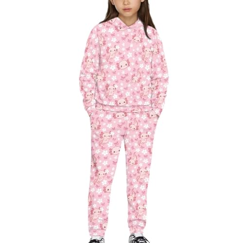 Kids Girls Hoodie and Pants Set 5-12 Graphic Sportswear Athletic Sweatshirts and Sweatpants