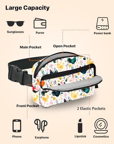 Image of Chicken Fanny Pack for Women Belt Bag Fashion Everywhere Waist Pouch Lightweight Crossbody Bags with Adjustable Strap