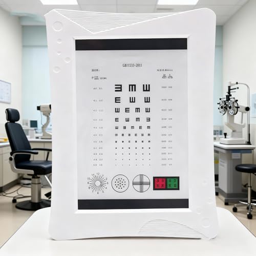 GJOPU LED Eye Chart Light Box, Vision Test Chart with 2 Eye Charts, LED Light Source, Uniform Lighting, 2 Power Supply Modes, Accurate Measurement, Magnetic Attraction On All Sides, for Optometry