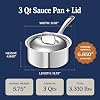 LEGEND COOKWARE 5-Ply Stainless Steel 3-Quart Sauce Pan with Lid - Induction Compatible, Oven Safe 800°F - Non-Toxic, No Coatings - Even Heating, Won't Warp - Built to Last Generations #5