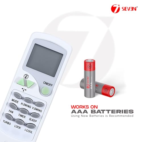 Image of 7SEVEN Compatible with Videocon AC Remote Control Model 7C Suitable for 1 1.5 2 Ton Split and Window Air Conditioner - Match Each Key by Key Exactly with Existing AC Remote Functions