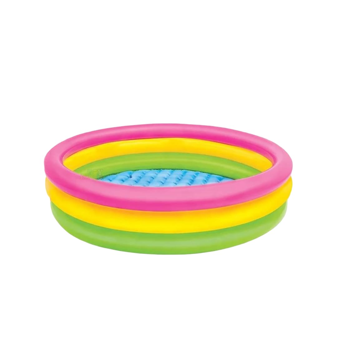 5Ft Inflatable Sunset Glow Round Swimming Pool for Kids| Colourful 3 Ring Baby Splash Bath Tub| Fits 2–3 Kids| 270L Portable Indoor & Outdoor Backyard Summer Paddling Water Tank| 3+ Years-image-26