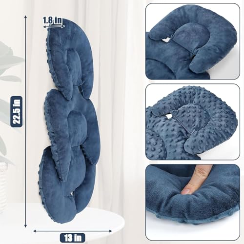 Image of Infant Car Seat Insert Head and Body Support, GFU Reversible Newborn Insert for Carseat with Strap Pads, Soft Stroller Cushion Pillow Insert for Boys and Girls, Fits for Stroller, Swing, Blue