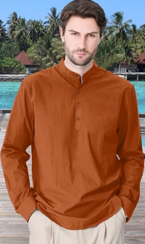 Image of Zombom Cotton Polyester Blend Solid Casual Regular Fit Mandarin /Chinese Collor Short Kurta Shirt for Men