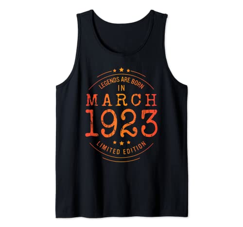 Cumpleaños Marzo 1923 Edición Limitada Regalo February Camiseta sin Mangas