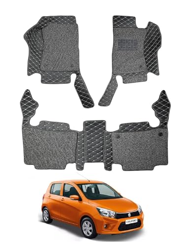 Image of Auto Hub Premium 7D car mat Maruti CelerioX, Luxury Double-Stich 7d Car Floor Mat Complete Set, 100% Waterproof and Washable, Color : Black