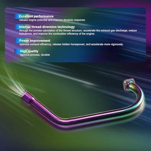 Image of Upgraded 4 Stage Exhaust Header Pipe Colorful,For Predator 212cc 196cc Go Kart& Mini Bike, For Coleman Powersports CT200U,CT200U-EX,BT200X, For Honda GX160,GX200