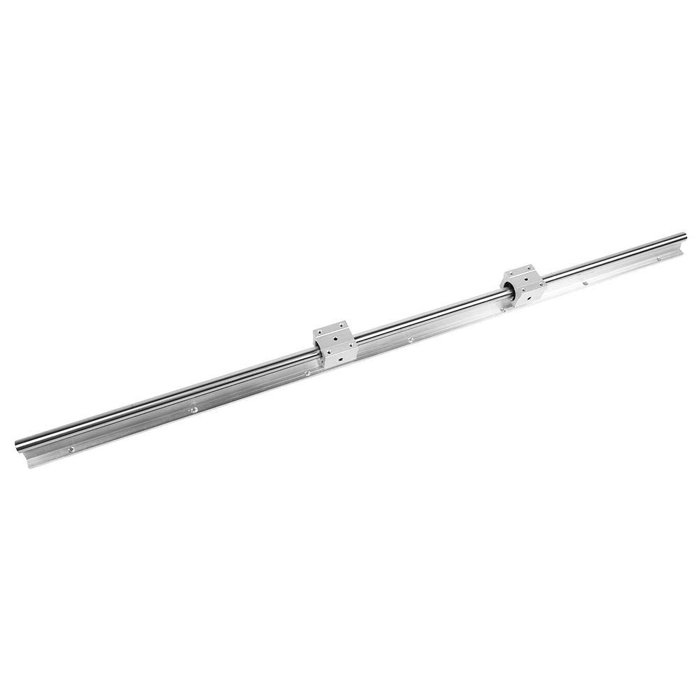 2Pcs SBR16-1000mm Axe de rail de glissière linéaire + 4Pcs SBR16UU Baring Slide Block en acier à haute teneur en carbone + alliage d'aluminium