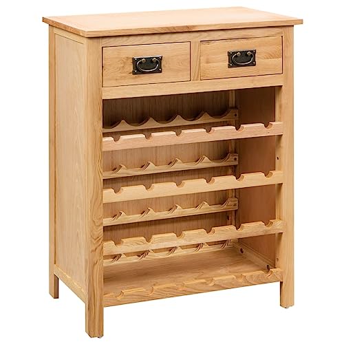 Image of Solid Oak Wine Cabinet with Ample Storage, 72x32x90 cm, Durable Furniture, Elegant Home Bar Accessory with Flared Cornices and Sturdy Design