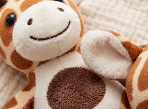 Image of ZEXSAZONE Cute Smiling Giraffe Plush Toy Soft Stuffed Animal, Brown & White Cuddle Buddy for Kids, Babies - Huggable Sitting Giraffe with Embroidered Face - Premium Soft Plush Toy (18 CM)