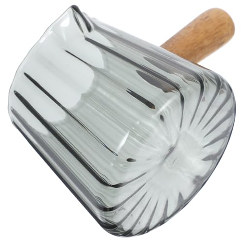 GRIRIW Milk Cup Griddle Creamer Syrup Saucepan Coffee Pot Replacement Cookware Basket Personal Party Coffee Pot Log Container Clear Pots Lid Pourer Work on Coffee Makers Grey Glass