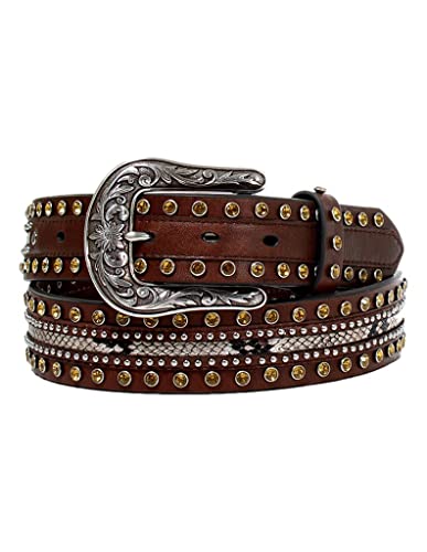 ARIAT Western Belt Women's Snake Skin Print Studs