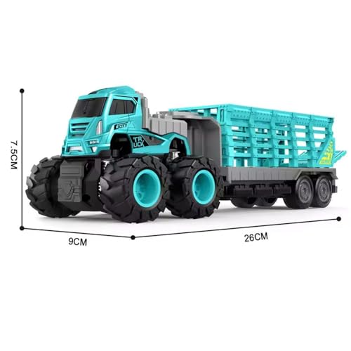 Image of Unbreakable Metal Head Truck Toy Animal Transport Truck Toys Vehicles Toy for 2 3 4 5 Year Kids