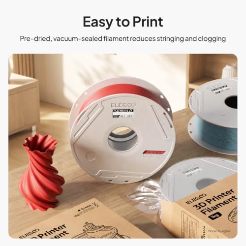 Image of ELEGOO Matte PLA 3D Printer Filament with Reusable Spool,1.75 mm Printing Filament Slate Grey 1 kg, Dimensional Accuracy + /- 0.02 mm, Compatible with Most 3D Printers