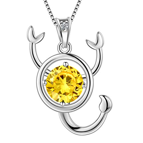Aurora Tears Skorpion Halskette 925 Sterling Silber 12 Sternzeichen Anhänger Sternbild November Birthstone Halskette CZ Horoskop Schmuck Geschenk für Frauen und Mädchen DP0134O Cover