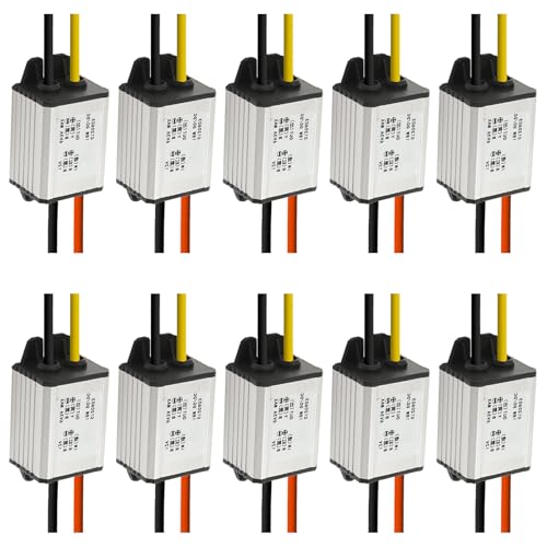 Image of 10Pcs 12V to 5V DC Converter Car Power Voltage, Waterproof DC 6.3-22V 12V Step Down to 5V 3A 15W Voltage Regulator Buck Converter Power Supply Step-Down Module Compatible with Vehicle Car Truck Volt