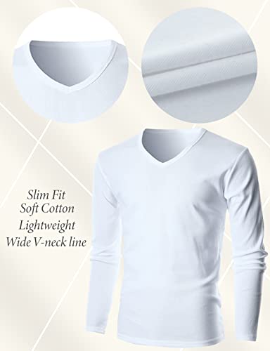 GIVON Mens Cotton Sleepwear Long Sleeve V-Neck Top & Open Bottom Pants Pajama Lounge Set4