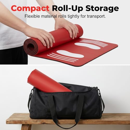 FANSUIT Baseball Sliding Mat, Batting Mat for Training Non Slip Shock, with Footprint Guide for Practice Softball Hitting Training Aid for Indoor Outdoor Sports (Green) - Thumbnail 7