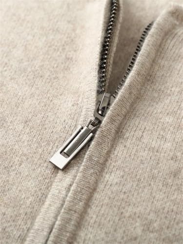 Mens 100 Percent Merino Wool Zip Cardigan Fall Winter Long Sleeve Thick Casual Knitted Warm Sweater3