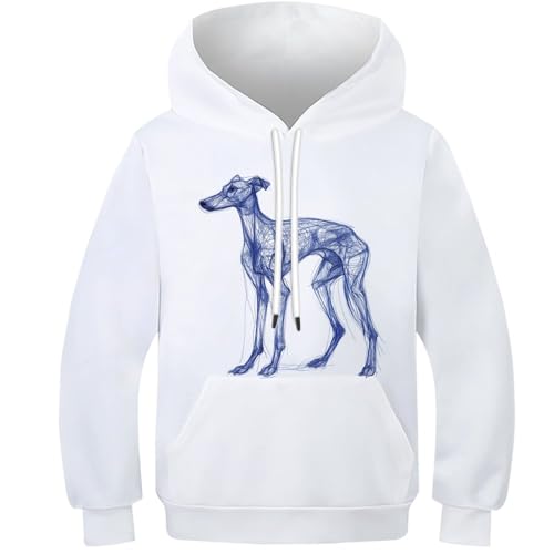 Sweat à capuche enfant motif lévrier 3D, le cadeau d'anniversaire idéal 10-12 ans