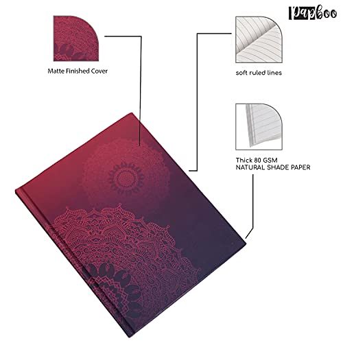 Image of PAPBOO Mandala Hardbound, Hardcover Notebook Diary, (22 X 17.5 cm, 80 GSM, 140 Single Ruled Pages) Journal, Gift